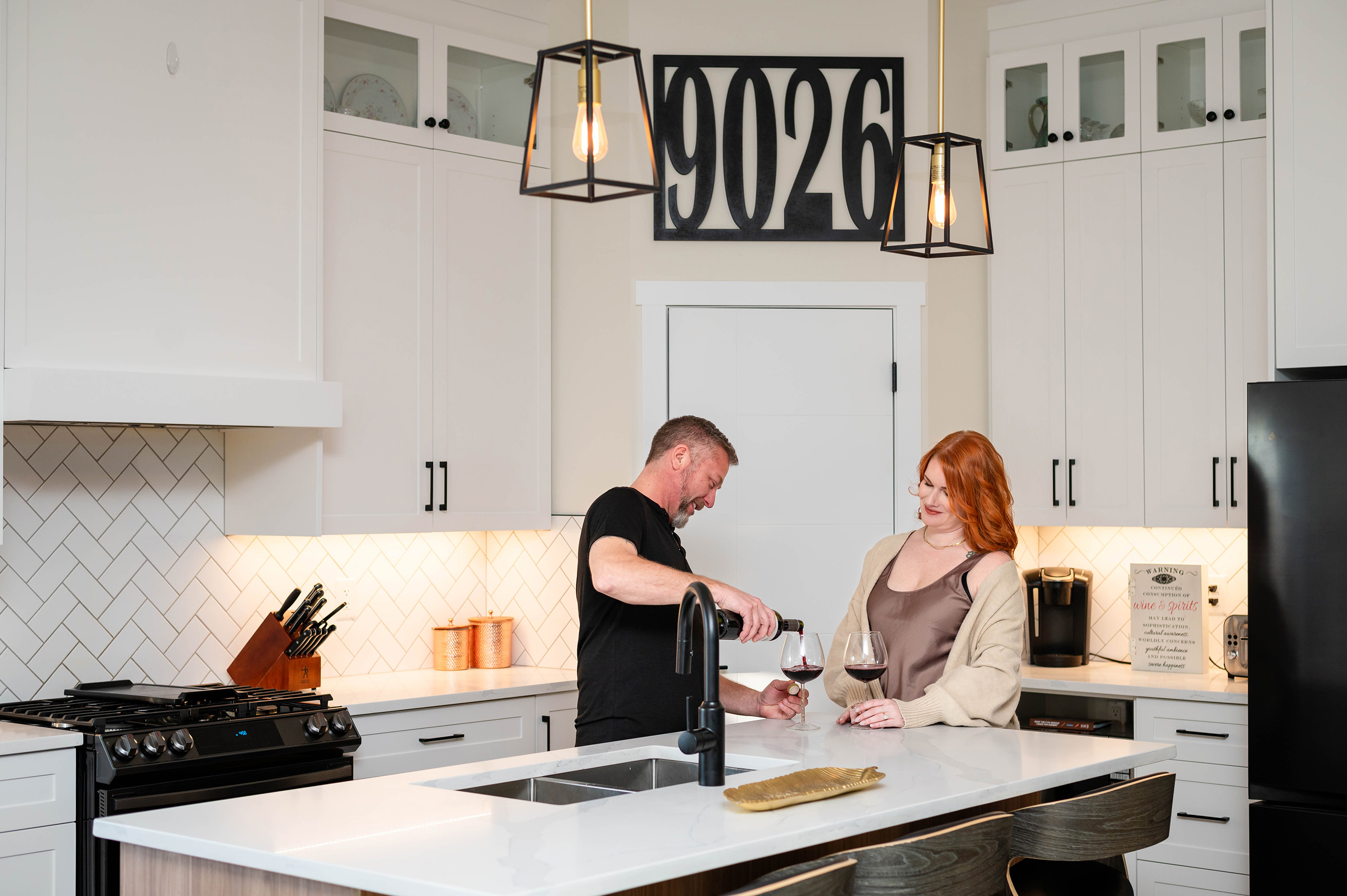 Engagement Photos, Indoor Photos, Lifestyle Photographer, Photographer near me, Kitchen, Modern kitchen, newly engaged, yeg photographer, frank Sinatra, 