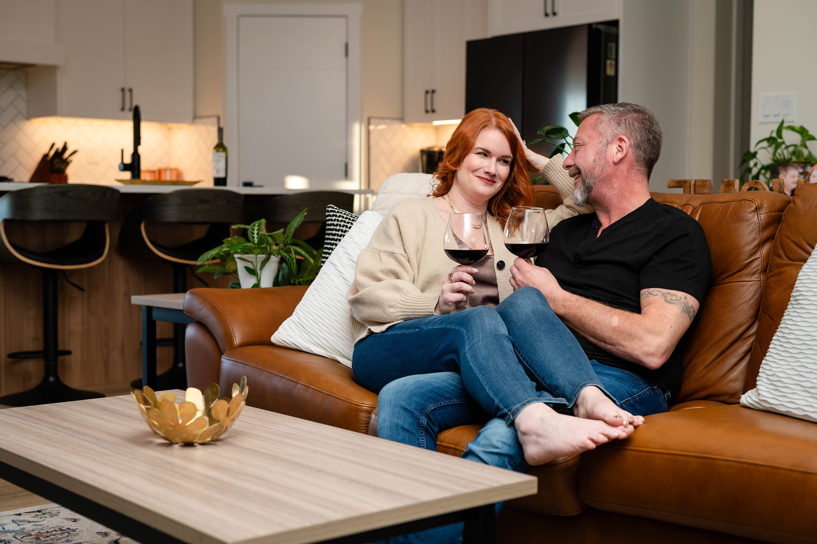 Engagement Photos, Indoor Photos, Lifestyle Photographer, Photographer near me, Kitchen, Modern kitchen, newly engaged, yeg photographer, frank Sinatra, 